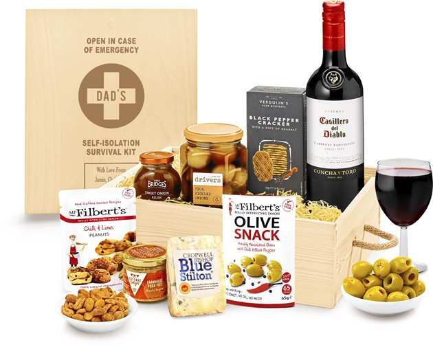 Get Well Soon Personalised Cheese & Pâté Selection Gift Box With Red Wine